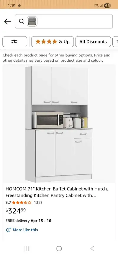 Kitchen hutch. Only used one year while waiting for kitchen cabinets to be completed. Very good shap...