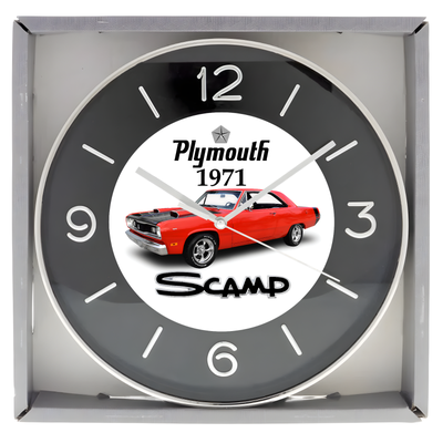 Brand new boxed wall clock approximately 10 inches in diameter featuring Custom designed artwork. Cl...