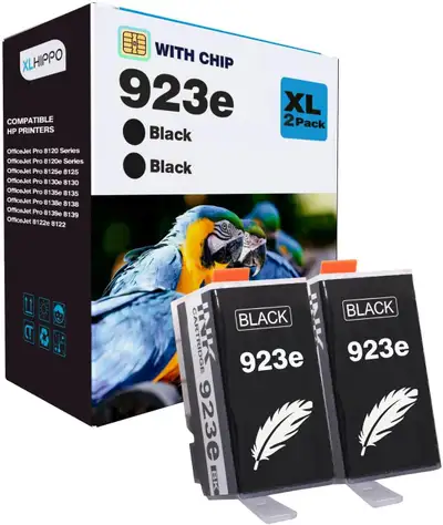 923e 923XL Black Replacement for HP 923 Black Ink Cartridgs for HP Printers OfficeJet Pro 8130e 8135...