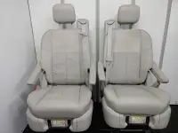 Pair of Leather Swivel Seats for RVs - Tan