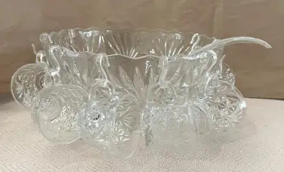 Glass Punch Bowl with Cups, View more