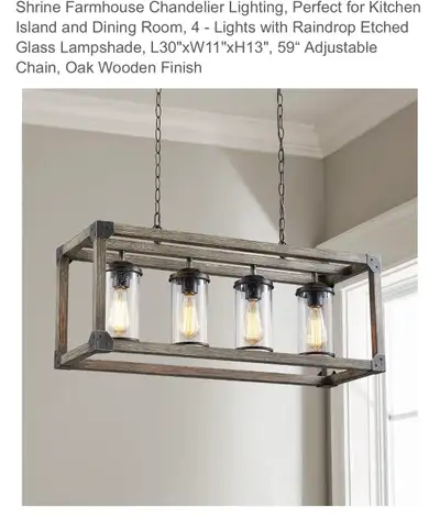 Shrine Farmhouse 4-Light Chandelier, View more