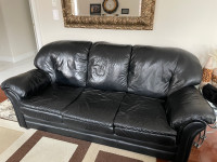 3 piece full leather sofa set with 4 tables