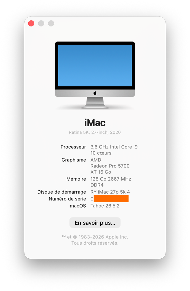 iMac 27" 5K 2020 – i9 10 cœurs, 128Go RAM, SSD 4To, 5700XT 16 Go in Desktop Computers in City of Montréal - Image 4