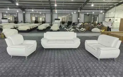 Modern White Leather Sofa Set, View more