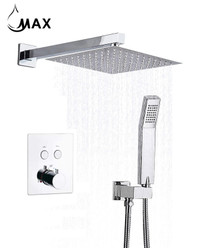Thermostatic Square Shower System Two Functions With Valve Chrom