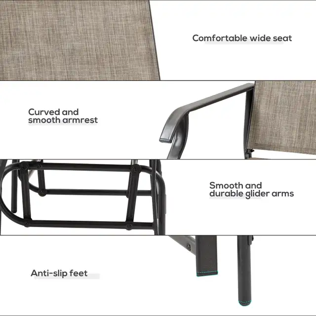 Outsunny 3pc Outdoor Glider Chairs one table Glider Rocking  in Patio & Garden Furniture in Markham / York Region - Image 8