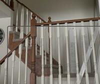 stairs railings sand & stained 