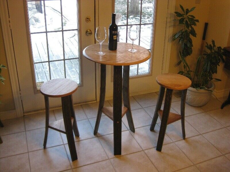 Oak Barrel Stave Table Set for sale  