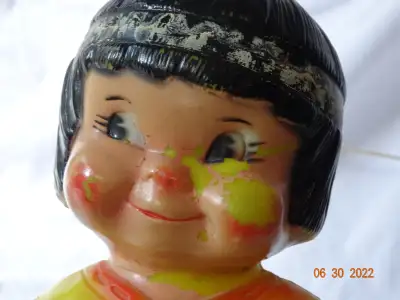 Name Kimmie is in Script on bottom of base of this bank. 10 inches, perfect condition. from 1960s wh...