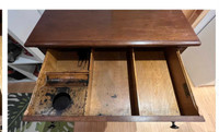 Vintage solid wood desk with drawer 