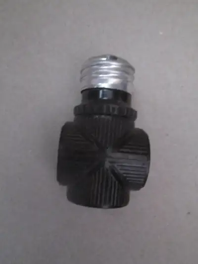 screw in socket with 3 extra 2 prong outlets (black), View more