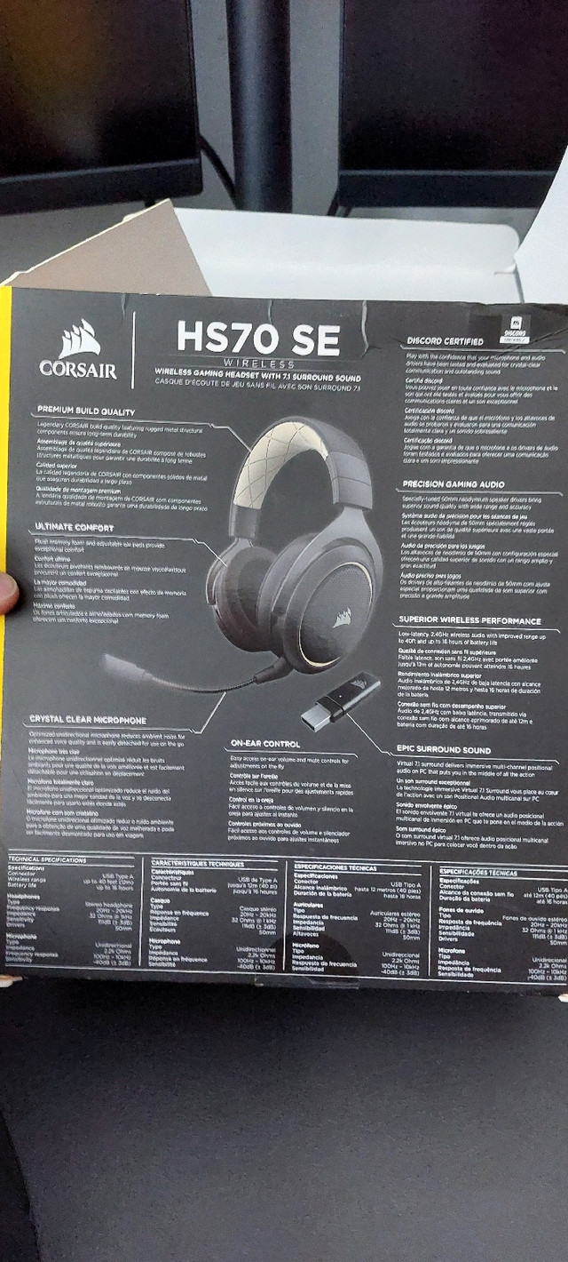 Ecouteurs gaming Corsair HS70 SE, sans fil dans Haut-parleurs, écouteurs et micros  à Longueuil/Rive Sud - Image 4