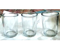 3 Crisa Mexico clear whisky glasses, weighted bottom