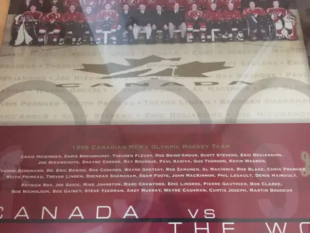 2 Photos laminé/wood laminated: hockey olympic 1998 in Arts & Collectibles in Edmundston - Image 4