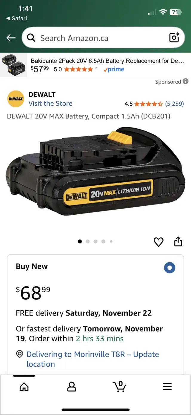 DEWALT Jobsite Radio Charger with a 20V battery included in Power Tools in Edmonton - Image 7