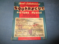 VINTAGE SQUARE CUT PICTURE PUZZLE-AT THE FARM GATE-SOMERVILLE