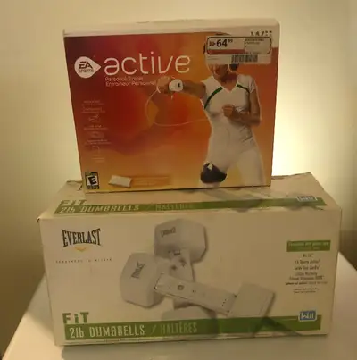 Nintendo Wii EA Active (Complete) and Everlast fit dumbbells, View more