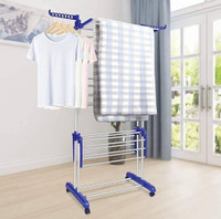 Foldable 4-Tier Clothes Drying Rack, Steel Garment Laundry Hange