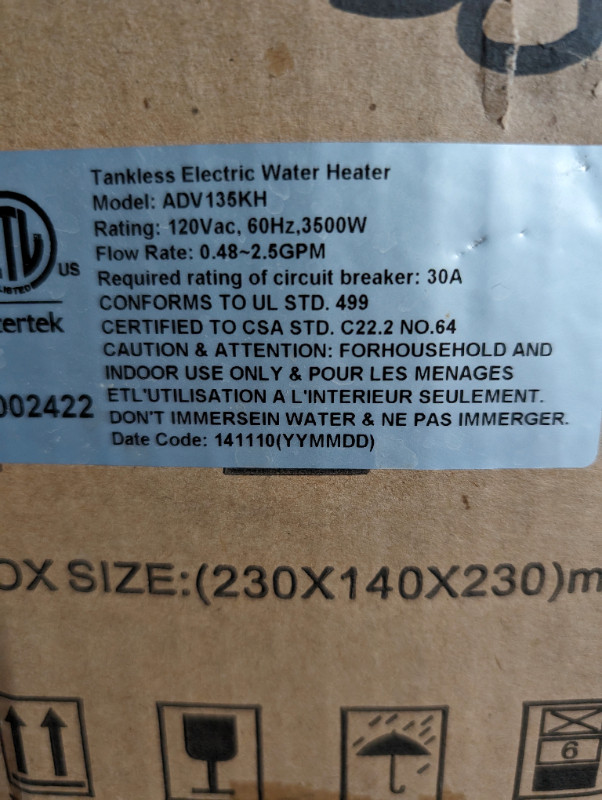 Tankless water heater in Heaters, Humidifiers & Dehumidifiers in Leamington - Image 2