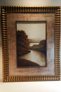 Large Wood Antique look Carved Frame with Glass