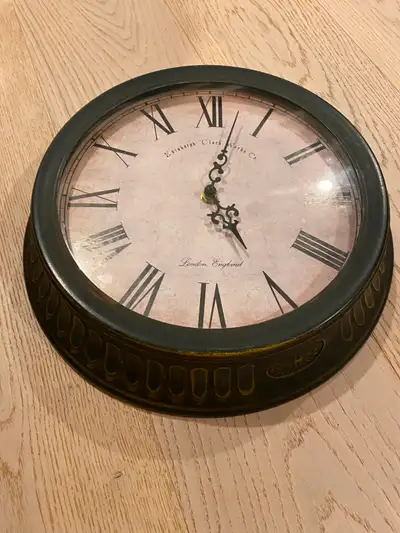 Small decorative wall clock - Roman numerals - 13" diameter, View more