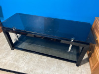 Black glass tv stand 