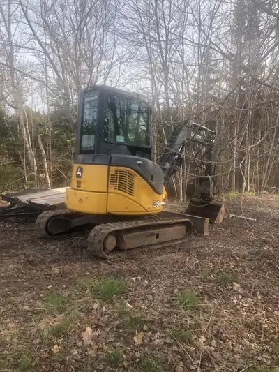 Excavator for hire. Landscaping, tree stump removal, trenching, french drains, small retaining walls...