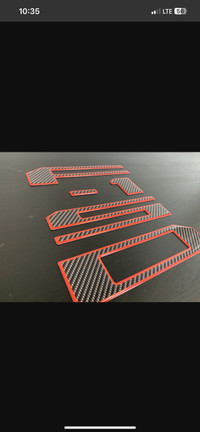 2018- 2020 F150 Tailgate Letters - Red Outline Carbon Inside