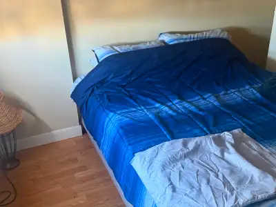 Queen size bed $50, View more