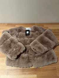 3/4 soft fur plush jacket new with price tag 