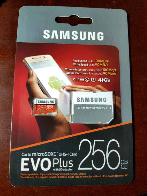 Samsung Evo Plus 256gb Microsd card | Cartes-mémoires et clés USB | Ville  de Montréal | Kijiji