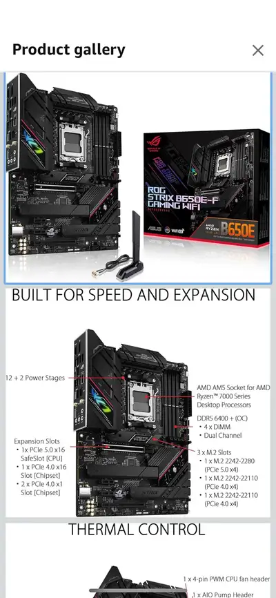 ASUS ROG Strix B650E-F Gaming WiFi AM5 (LGA1718) Ryzen 9000, View more