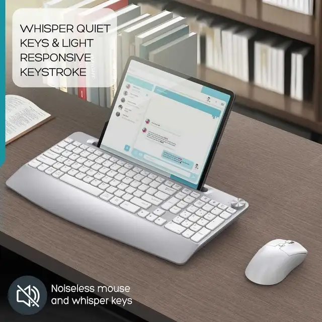 Wireless Keyboard and Mouse - Full-Sized Ergonomic Keyboa in Mice, Keyboards & Webcams in Markham / York Region - Image 3