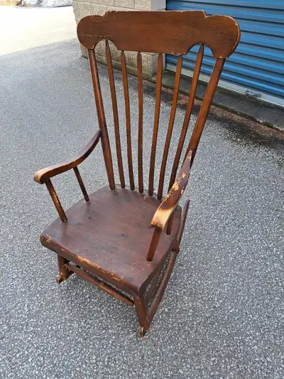 Vintage Rocking Nursing Chair. Unknown maker but super solid. Might not look it but it's very comfor...