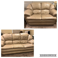 Leather couch and loveseat 