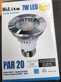 Aluminium Cool White,  PAR20, 7w  LED Light Bulbs