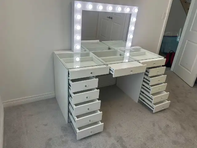 Premium Luxury makeup vanity table dresser 13 drawers in Dressers & Wardrobes in Mississauga / Peel Region - Image 8