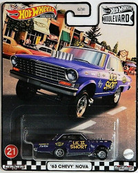 Hot Wheels Boulevard Premium 1/64 '63 Chevy Nova Diecast Car