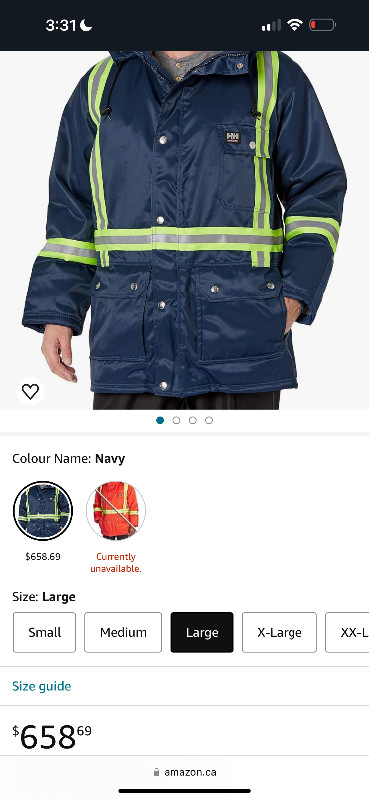 Helly Hansen Construction/ Workwear High Visibility Parka Jacket in Men's in Markham / York Region - Image 3