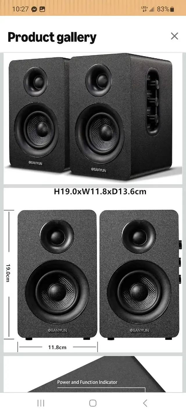 Sanyun SW208 Bluetooth 5.0 Bookshelf Speakers brand new in Speakers in London - Image 3