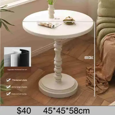 Vintage Coffee End Table Round Side Table, Metal Nightstand with, View more