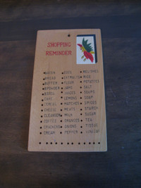 Vintage Wooden Shopping Reminder Peg Board Rooster Design
