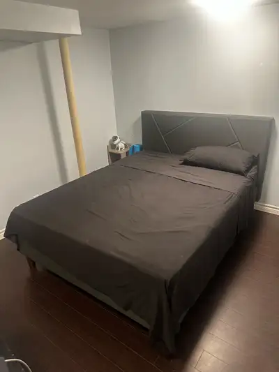 Bed (mattress and bedframe) queen size, View more