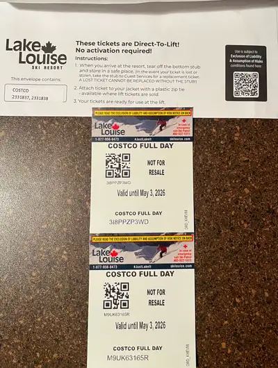 2 - Lake Louise full day passes for sale for 2025/2026 season, View more