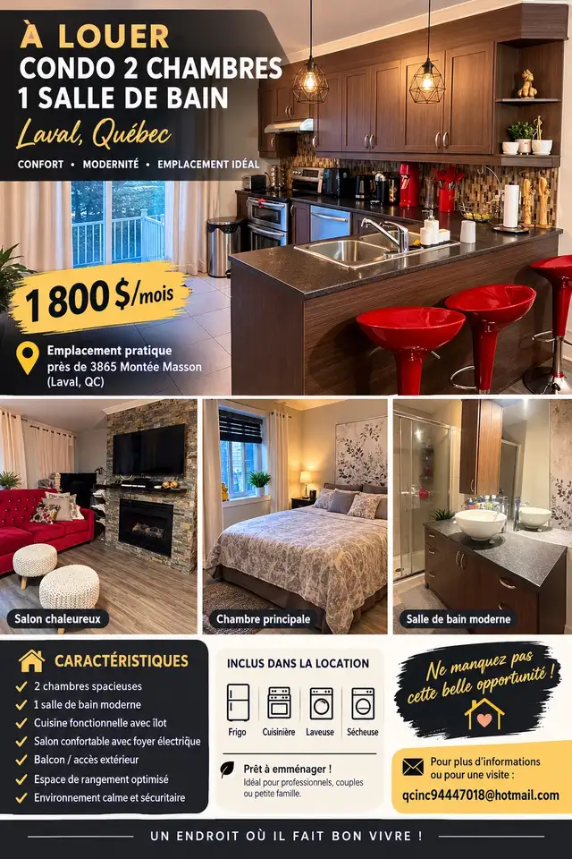 4 1/2 à louer - personne propre et serieuse in Long Term Rentals in Laval / North Shore - Image 2