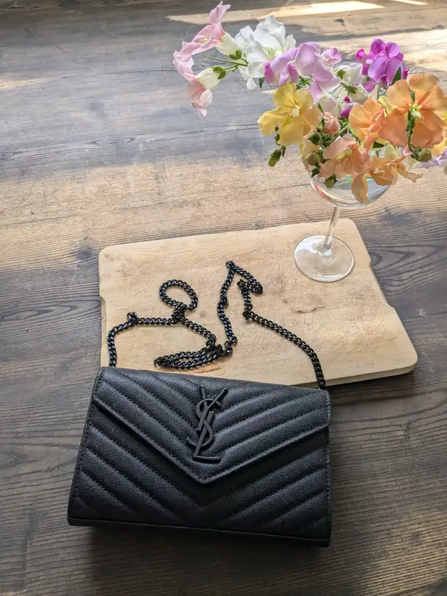 YSL Classic Cassandre chain wallet in grain de poudre leather in Women's - Bags & Wallets in City of Toronto - Image 2