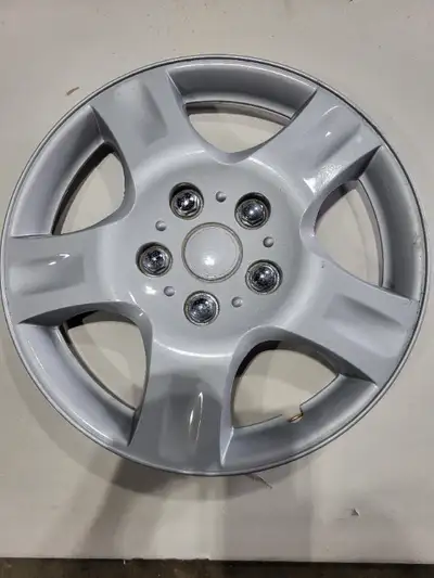 1 only 15 inch plastic 5 bolt hubcap,asking $6. For a quicker response please text or call 306-550-4...