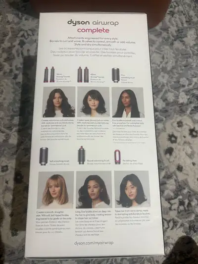 Gently used Dyson Airwrap Complete hair dryer and hair styling tool with all accessory attachments i...