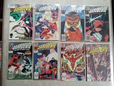 A collection of 38 Daredevil comics. Good condition. Bagged with boards (double sided). Sold as pict...